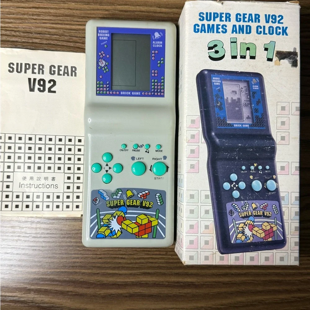 Super Gear V92 Brick Game - 3 in 1 Vintage Handheld Electronic Games